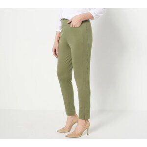 Isaac Mizrahi Live Cappuc ElementsPetite 24/7 Knit Slim Leg Pant Size XL